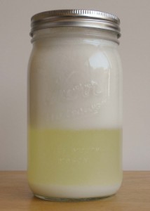 Ayran from the refrigerator It is quite common for the traditional drink Ayran to separate in the refrigerator, then stir briskly with a long fork to solve this problem.