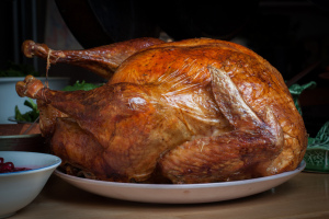 Classic roast turkey with it's delicious skin.
